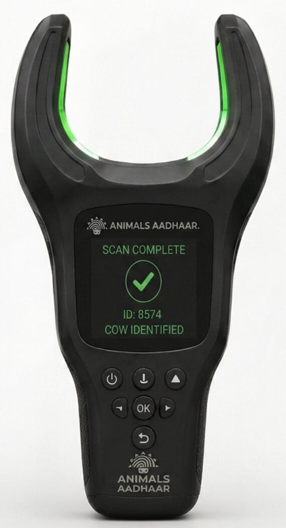 The Muzzle Scanner, front with screen showing Scan Complete